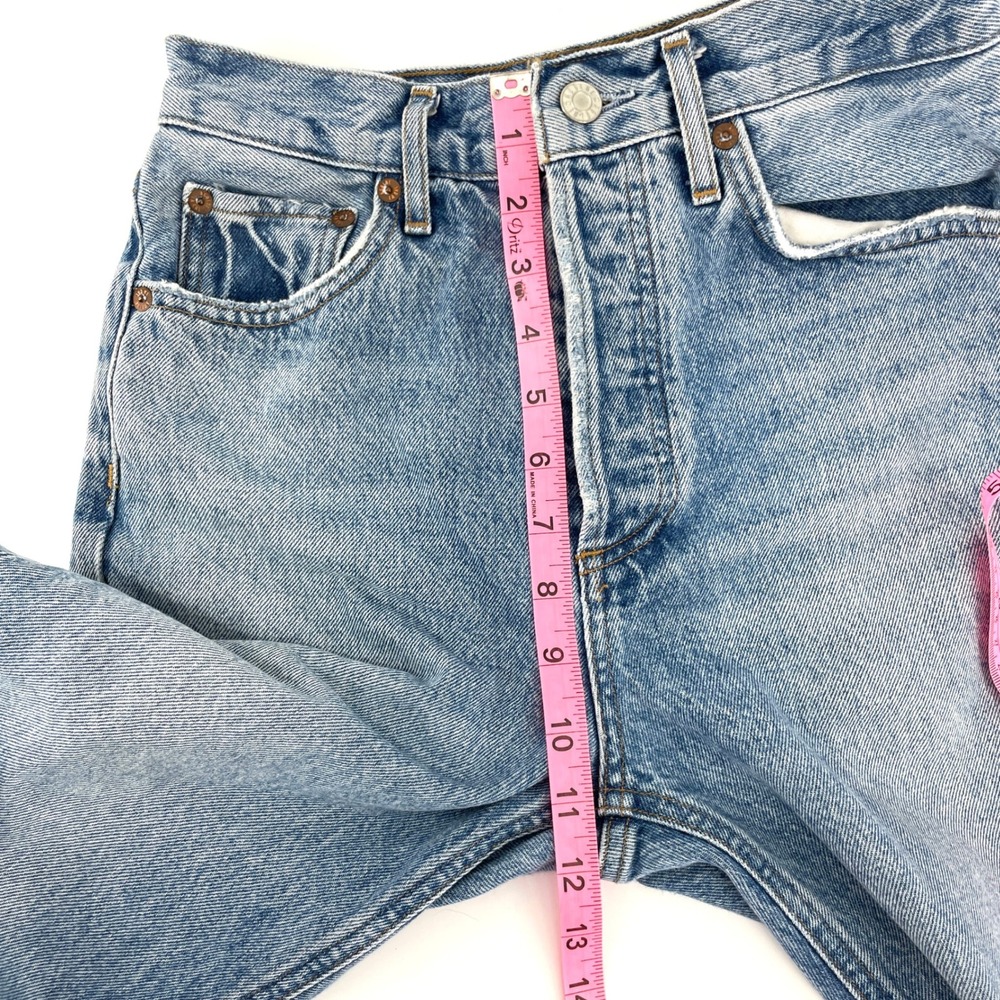 AGOLDE Riley High Rise Straight Leg Jeans Blue Womens Size 24 Rigid Hem Designer - Picture 6 of 12